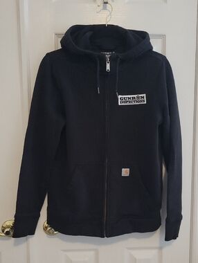 Carhartt black Zip-Up Hooded Sweater with Patch Logo